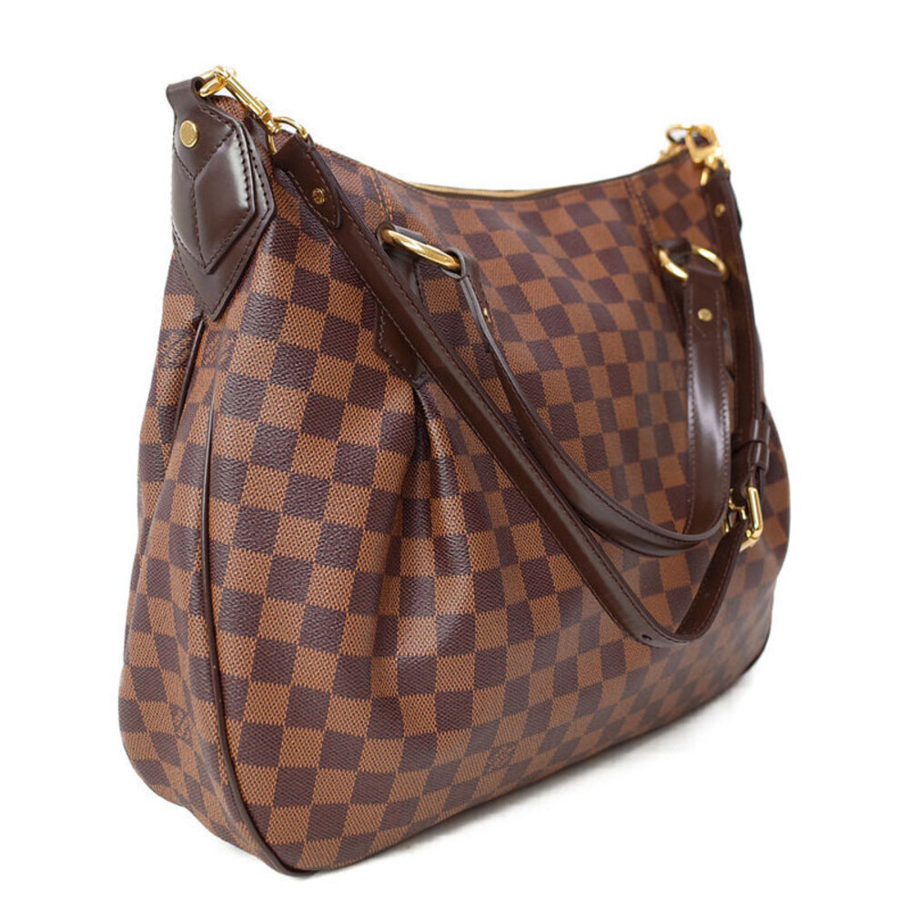 Louis Vuitton Bag Brown Shoulder Ebene Leather Evora Damier